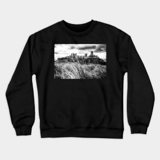 Bamburgh Castle, Northumberland, UK Black And White Crewneck Sweatshirt